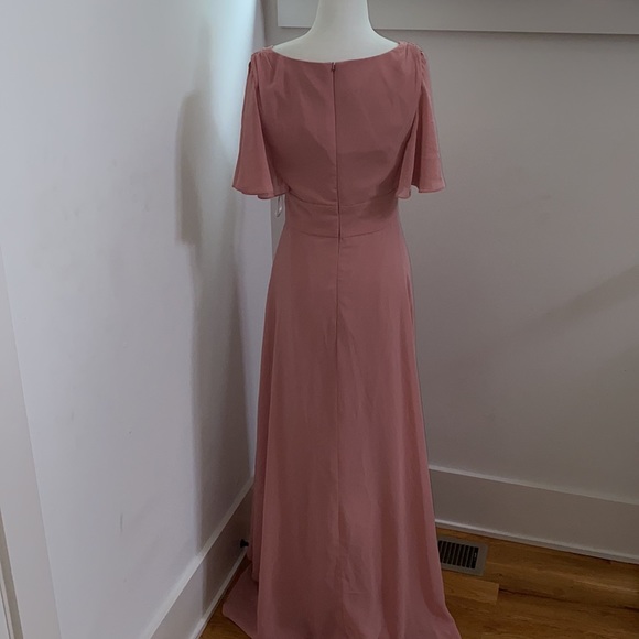 NWOT Social Bridesmaids 8188 Ruffle Sleeve V-neck - Picture 8 of 12